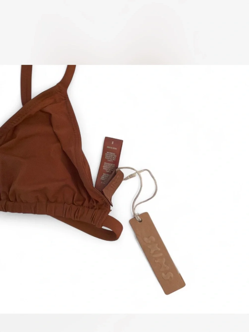SKIMS Brown Triangle Bralette with Front Clasp